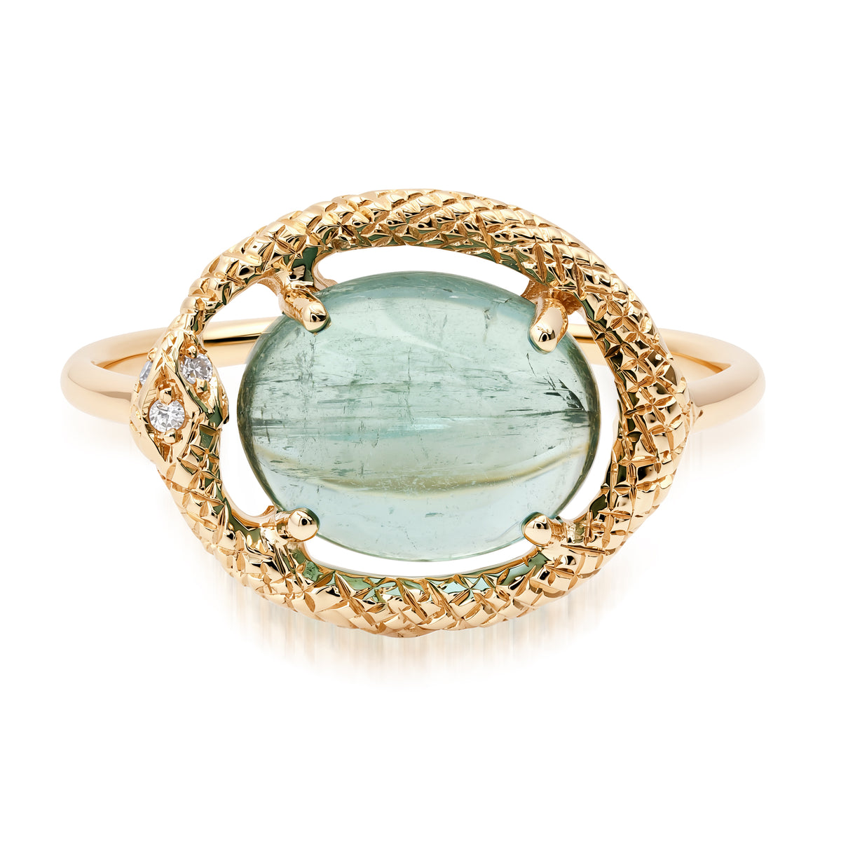 Tourmaline Ouroboros Snake Ring