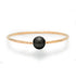 Thick Gold Filled Tahitian Pearl Pounded Wire Bangle Bracelet