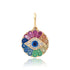 Mini Rainbow Gemstone & Diamond Flower Child Evil Eye Protection Charm