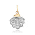 White Rhodium & Diamond Shell Charm