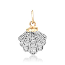 White Rhodium & Diamond Shell Charm