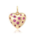 Puffy Heart Charm Pendant with Scattered Sapphires