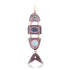 Segmented Gemstone Inlay Fish Charms