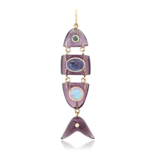 Segmented Gemstone Inlay Fish Charms