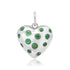 Puffy Heart Charm Pendant with Scattered Sapphires