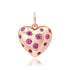 Puffy Heart Charm Pendant with Scattered Sapphires