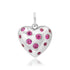 Puffy Heart Charm Pendant with Scattered Sapphires