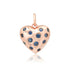 Puffy Heart Charm Pendant with Scattered Sapphires