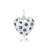 Puffy Heart Charm Pendant with Scattered Sapphires