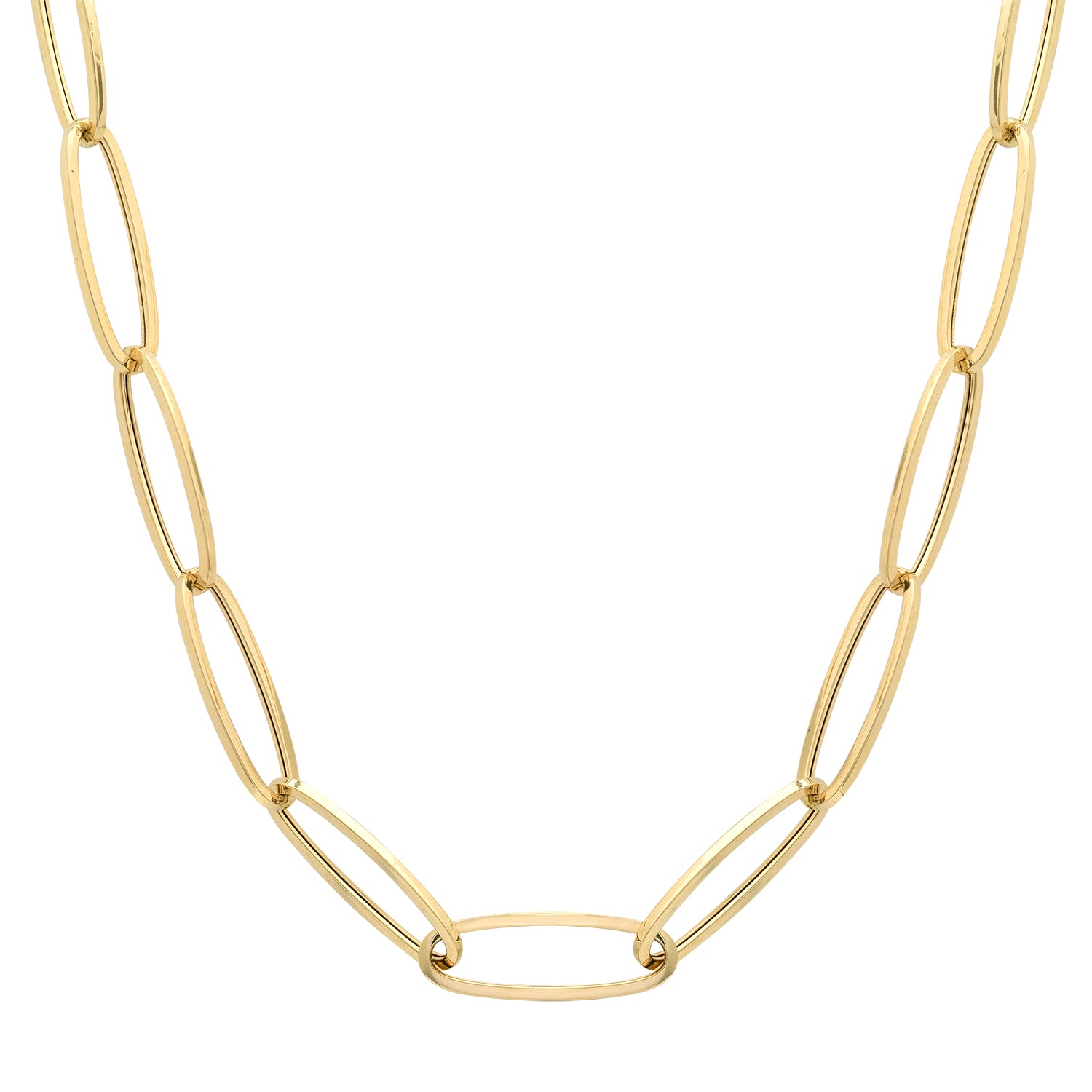 Extra Long Link Hollow Gold Chain Necklace