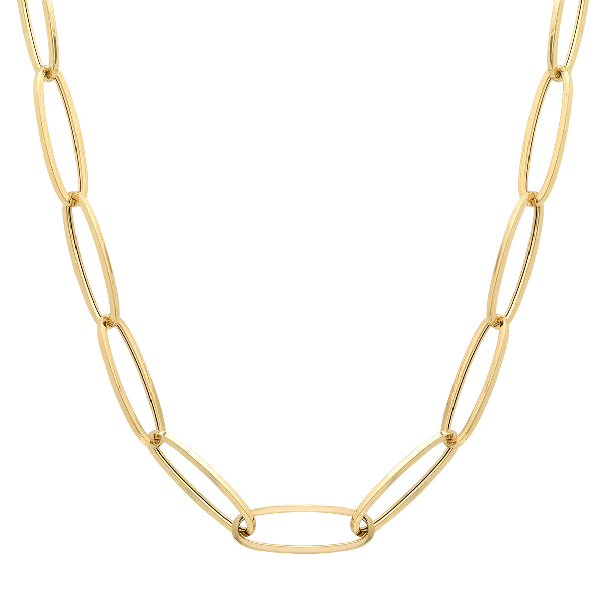 Extra Long Link Hollow Gold Chain Necklace