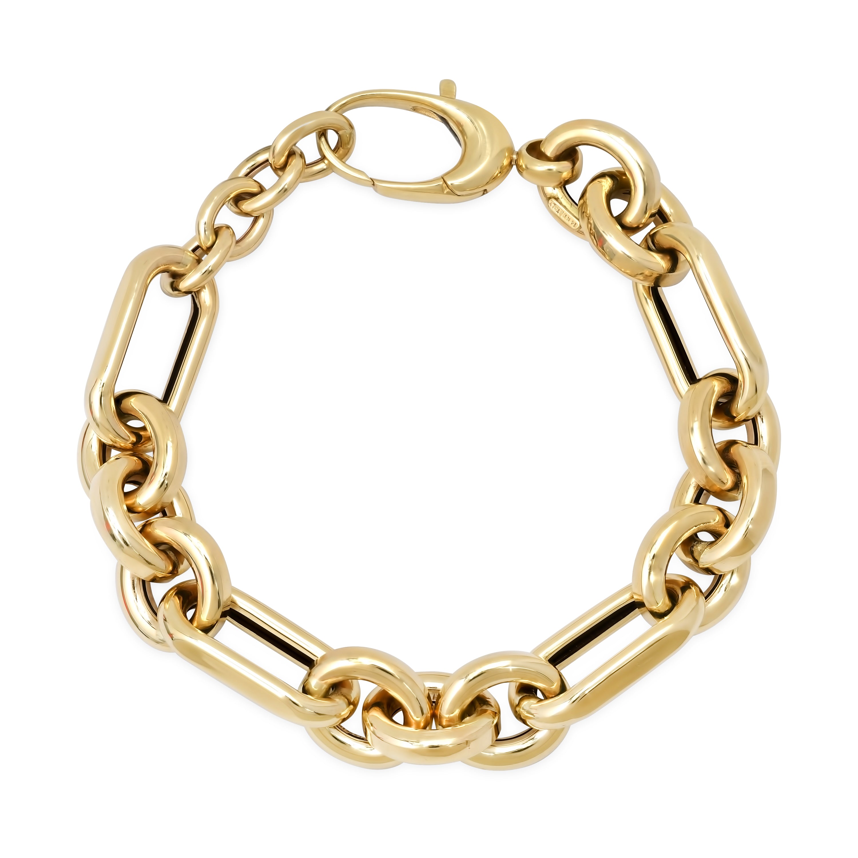 Chunky Mixed Link Gold Bracelet