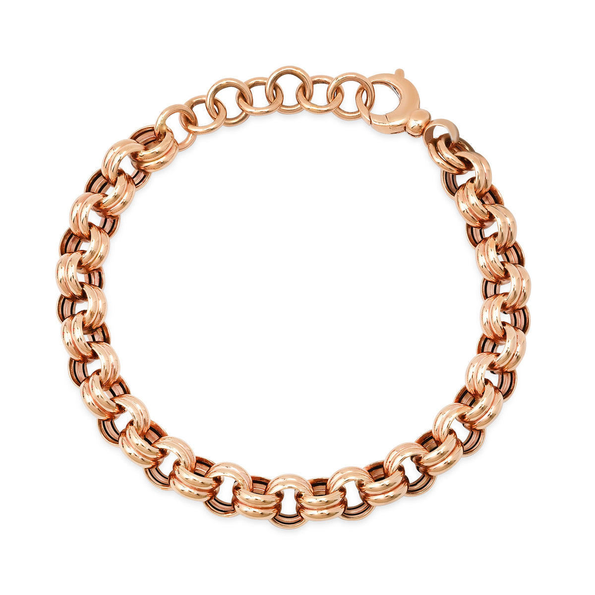 Double Row Gold Rolo Chain Bracelet