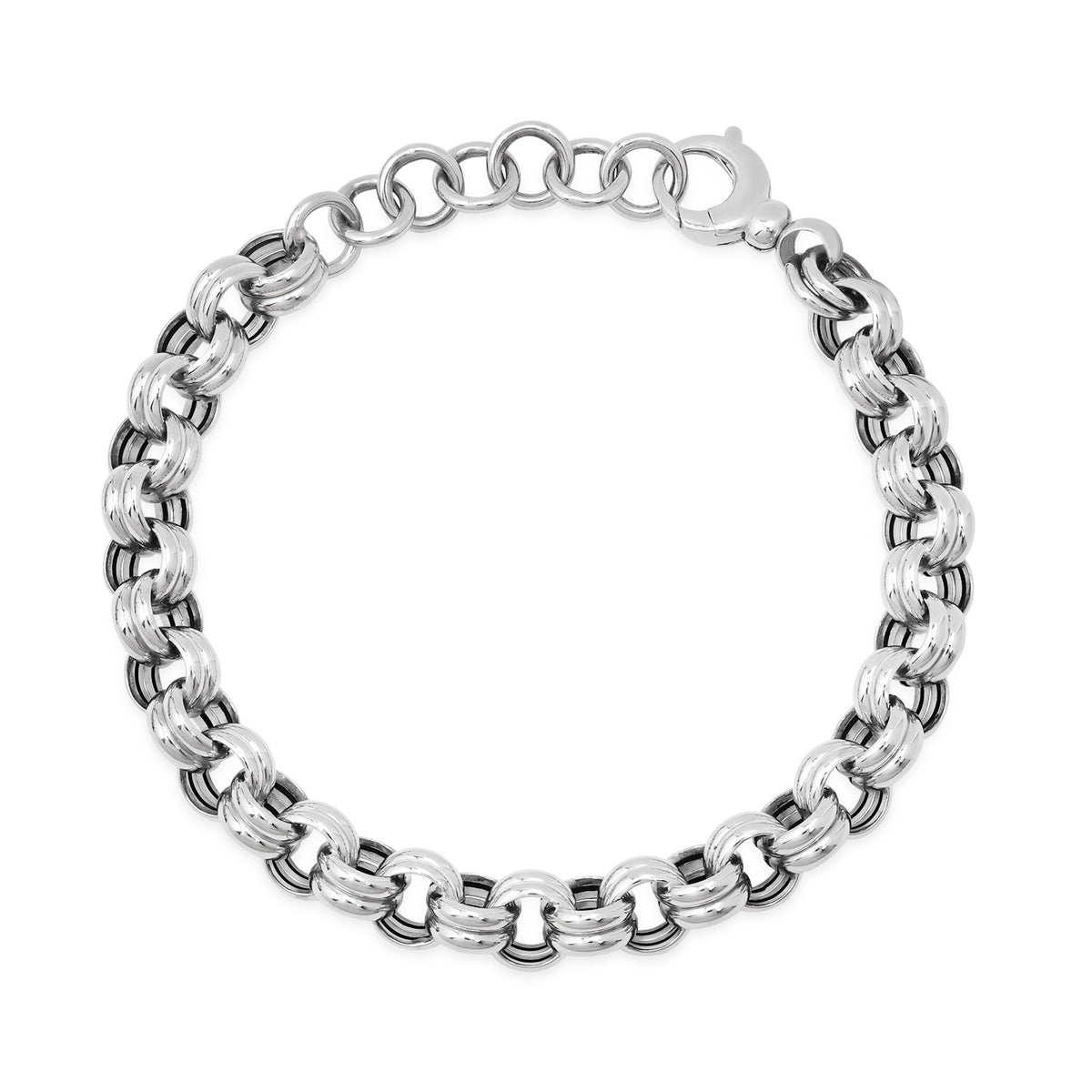 Double Row Gold Rolo Chain Bracelet