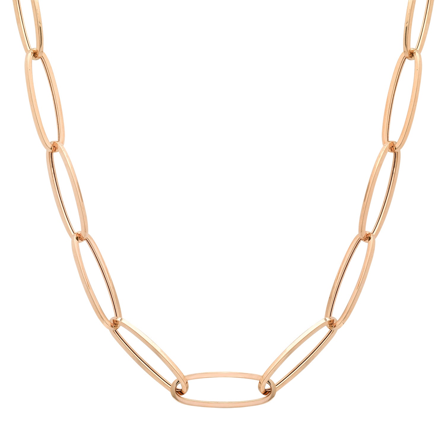 Extra Long Link Hollow Gold Chain Necklace