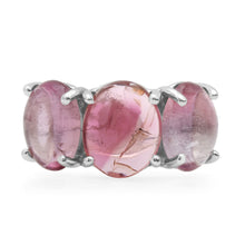 Jumbo Sterling Silver One of a Kind Gumdrop Three Stone Cabochon Ring
