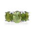 Small Sterling Silver One of a Kind Gumdrop Three Stone Cabochon Ring