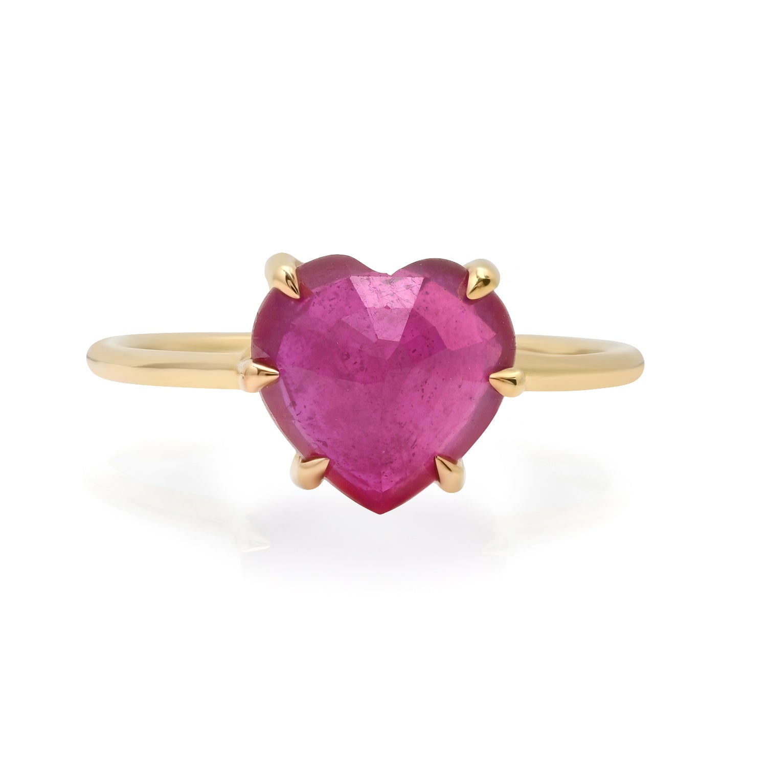 One of a Kind Heart Glass Filled Ruby Ring