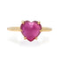 One of a Kind Heart Glass Filled Ruby Ring