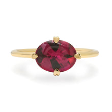 One of a Kind Garnet Heart Prong Ring