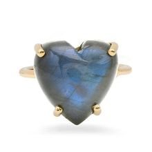 One of a Kind Labradorite Heart Ring