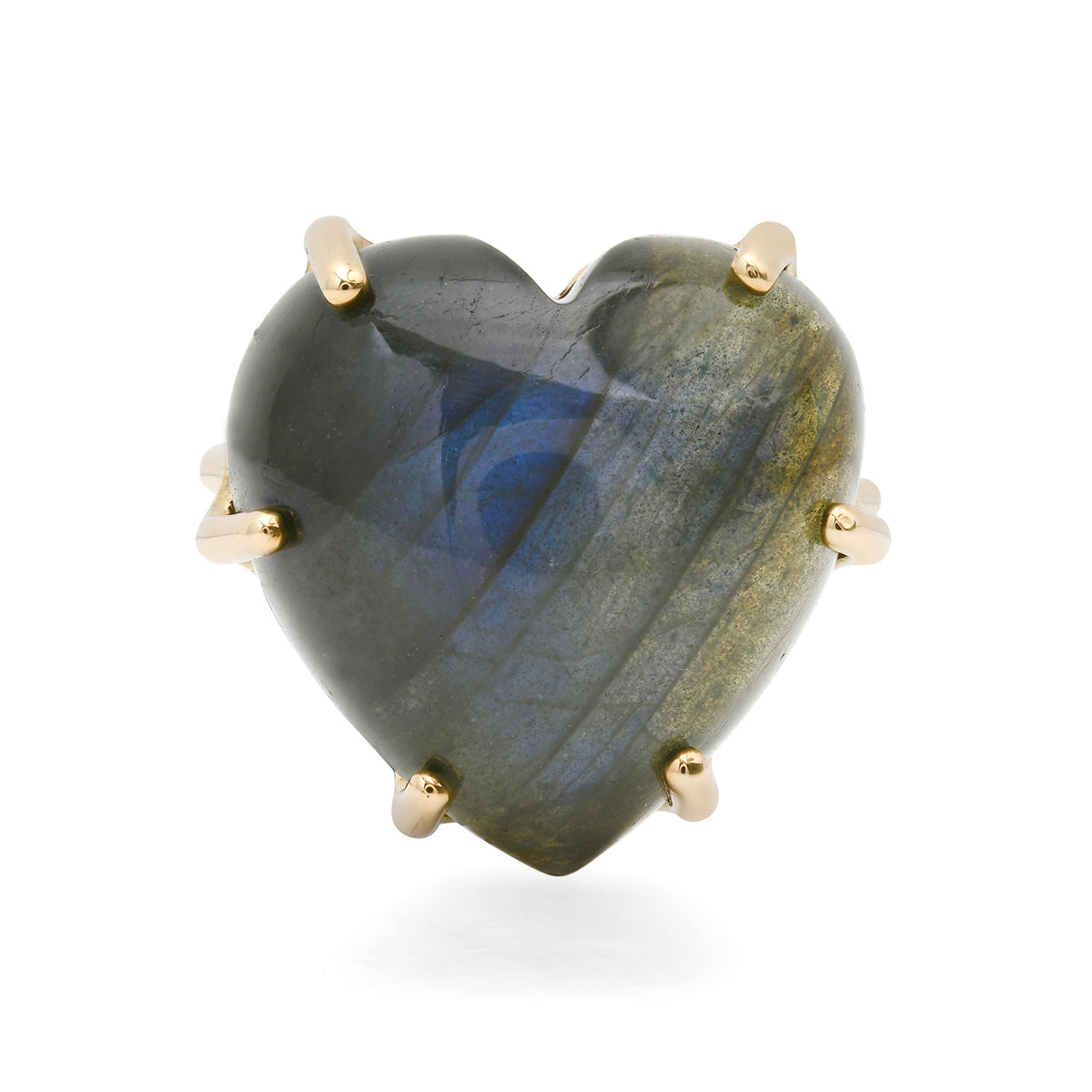 One of a Kind Large Labradorite Heart Ring