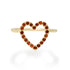 Orange Sapphire Heart Ring
