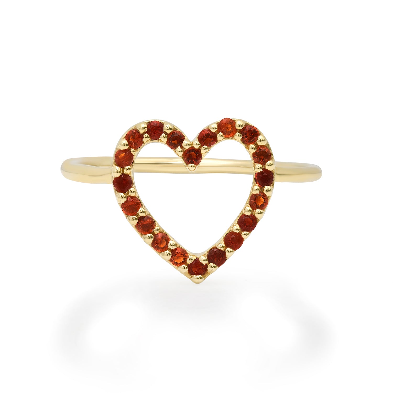 Orange Sapphire Heart Ring