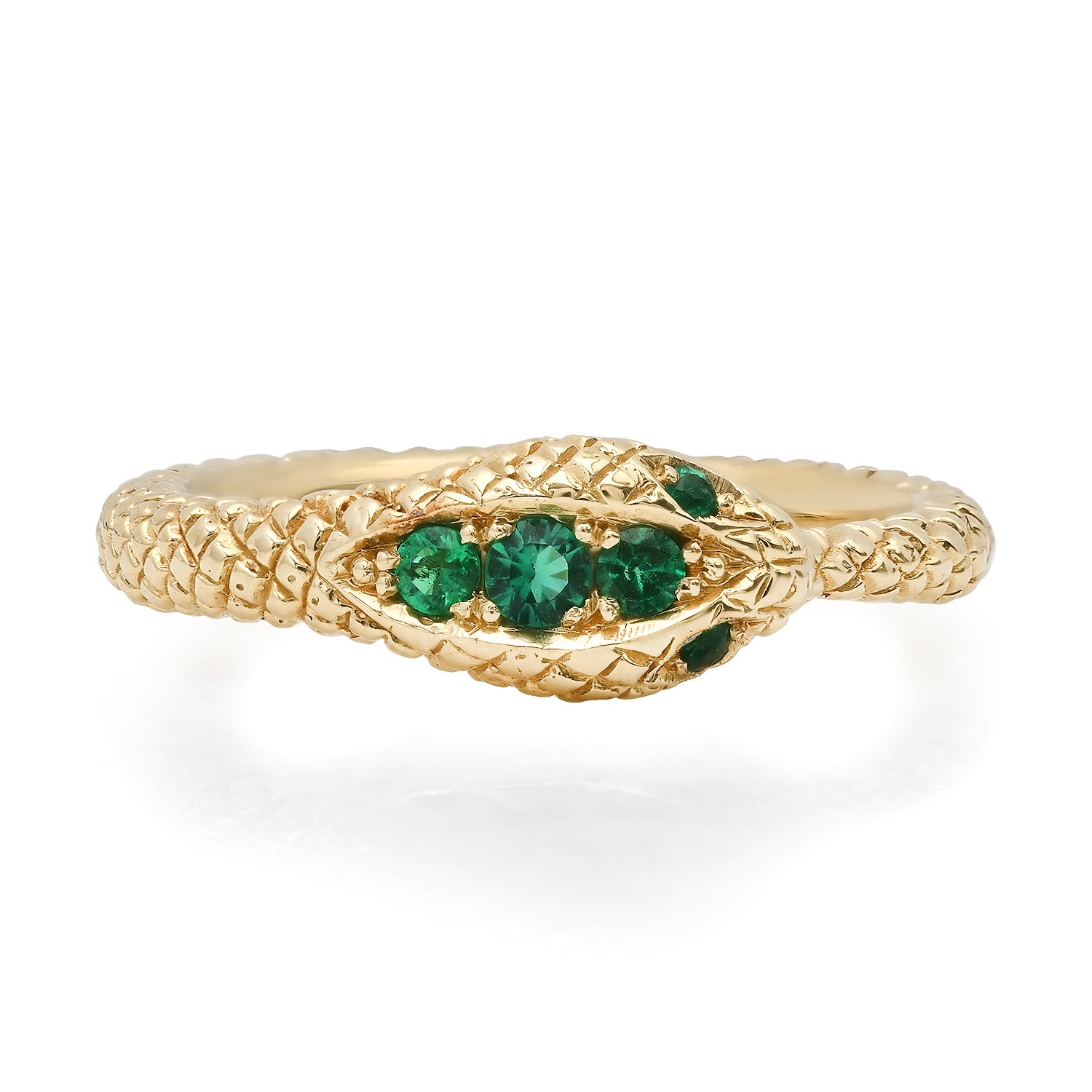Grande Emerald Ouroboros Snake Ring