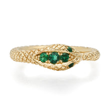 Grande Emerald Ouroboros Snake Ring
