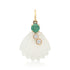 Small Moonstone Shell with Diamond Duplicates & Emerald