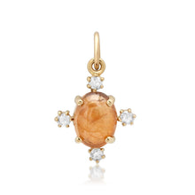 Tourmaline or Glass Filled Ruby Compass Charm with Diamond Accent