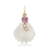 Small Moonstone Shell with Diamond Duplicates & Pink Spinel