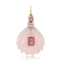 Large Rose Quartz Shell with Pink Spinel & Tourmaline