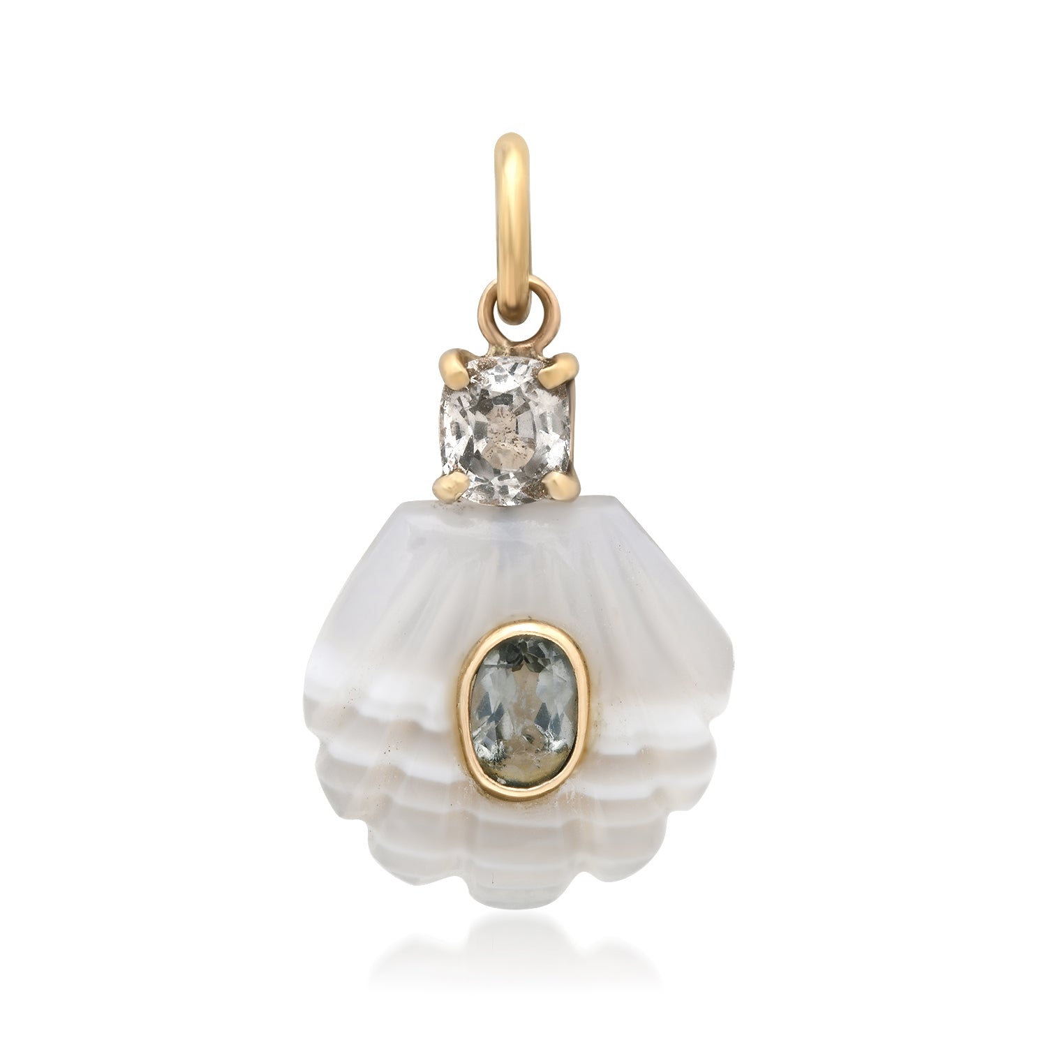 Small Laguna Agate Shell with Spinel