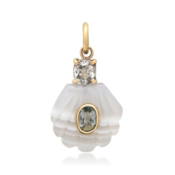 Small Laguna Agate Shell with Spinel