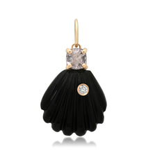 Small Black Onyx Shell with Diamond & Spinel