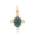 Tourmaline or Glass Filled Ruby Compass Charm with Diamond Accent