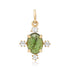 Tourmaline or Glass Filled Ruby Compass Charm with Diamond Accent