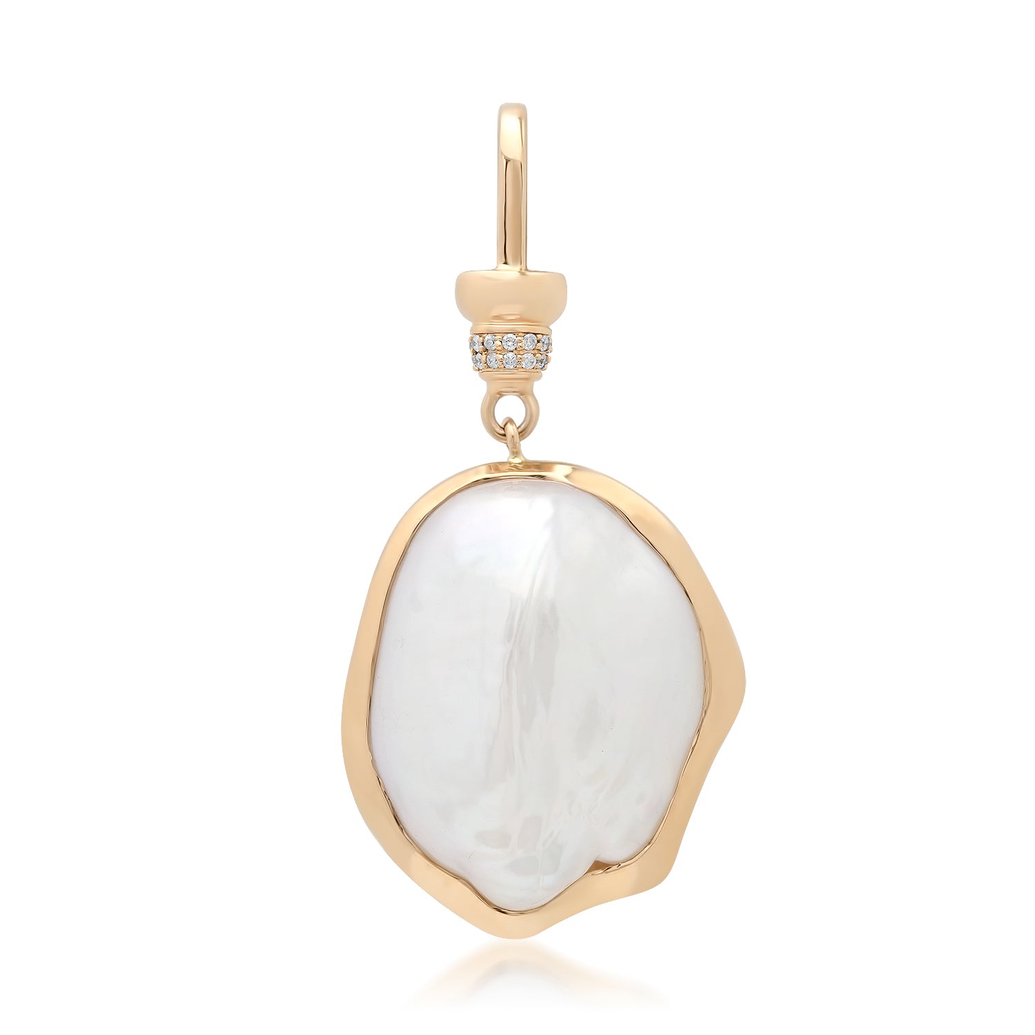 Bezel Set Baroque Pearl Pendant