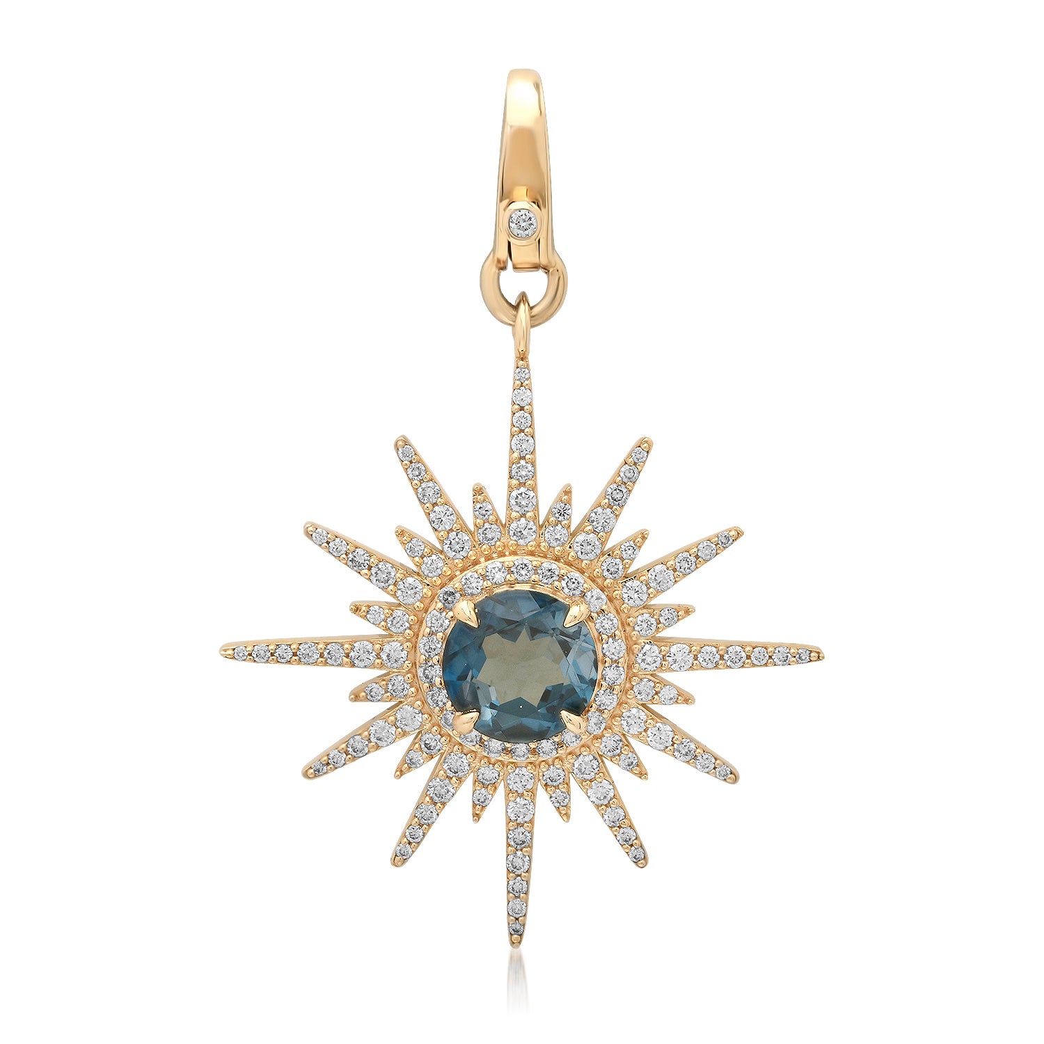London Blue Topaz & Diamond Starburst Charm