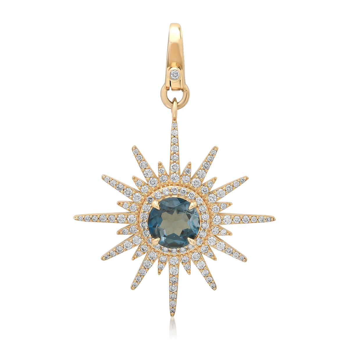 London Blue Topaz & Diamond Starburst Charm