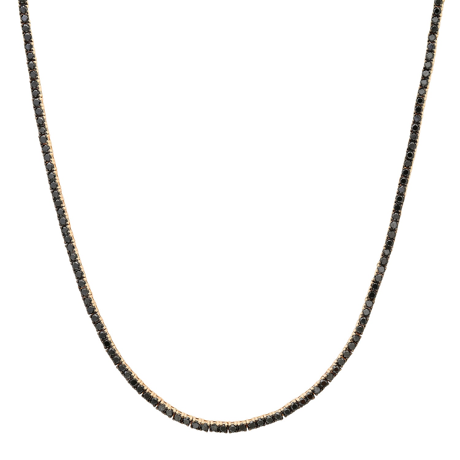 Black Diamond Tennis Necklace