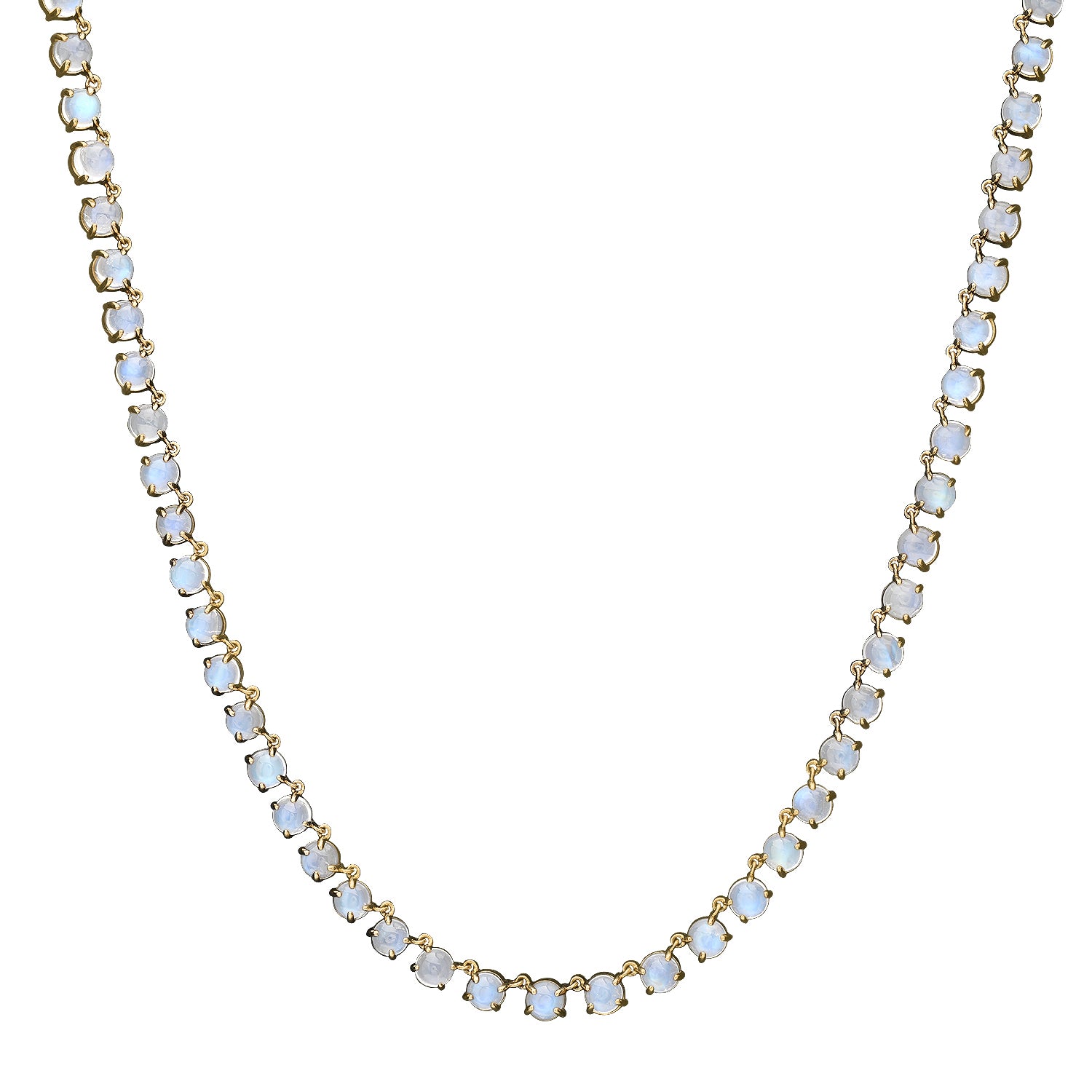 Round Moonstone Tennis Necklace
