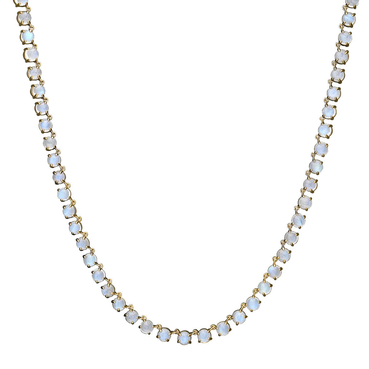 Round Moonstone Tennis Necklace