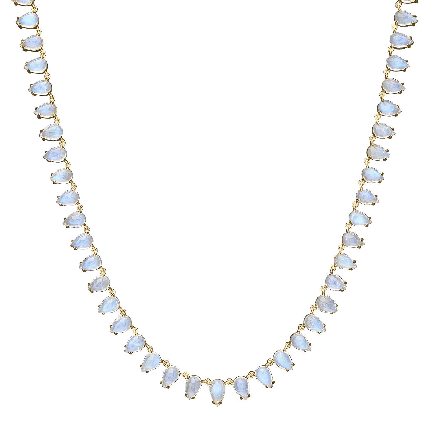 Pear Shaped Moonstone Tennis Necklace