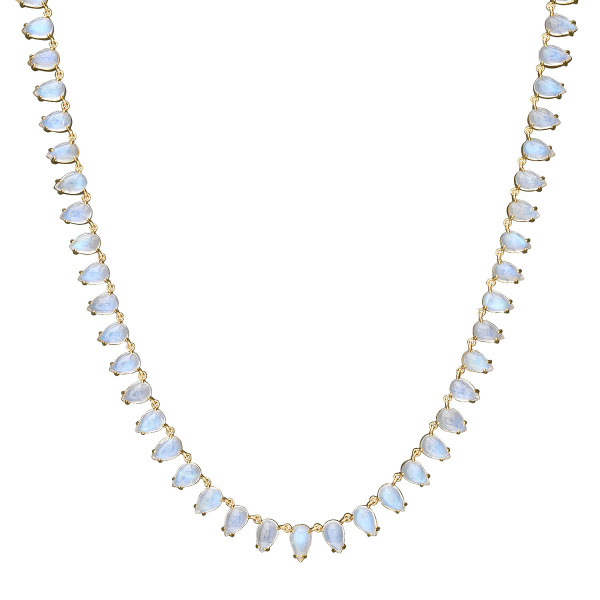 Pear Shaped Moonstone Tennis Necklace