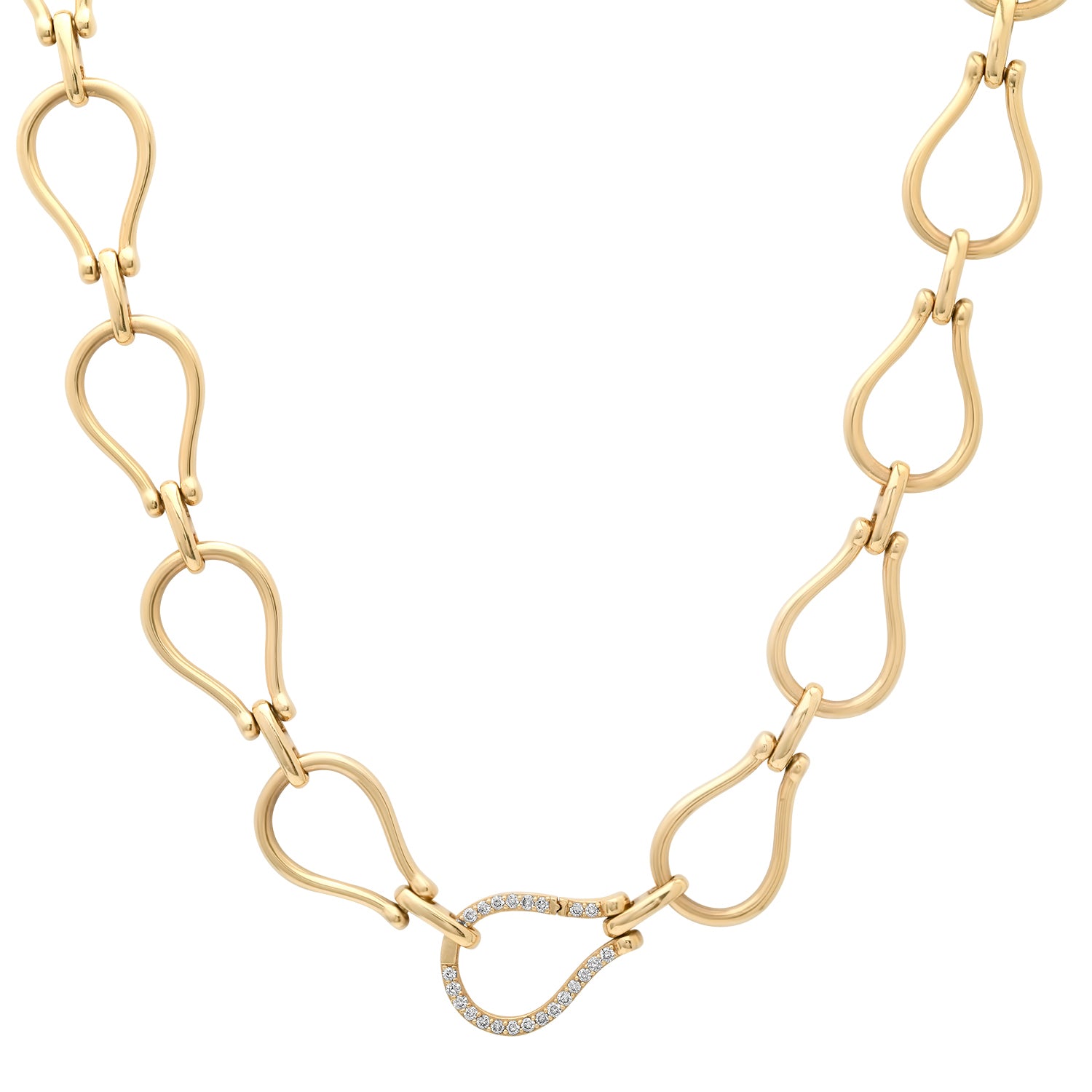 Jumbo Teardrop Chain Necklace with Diamond Link