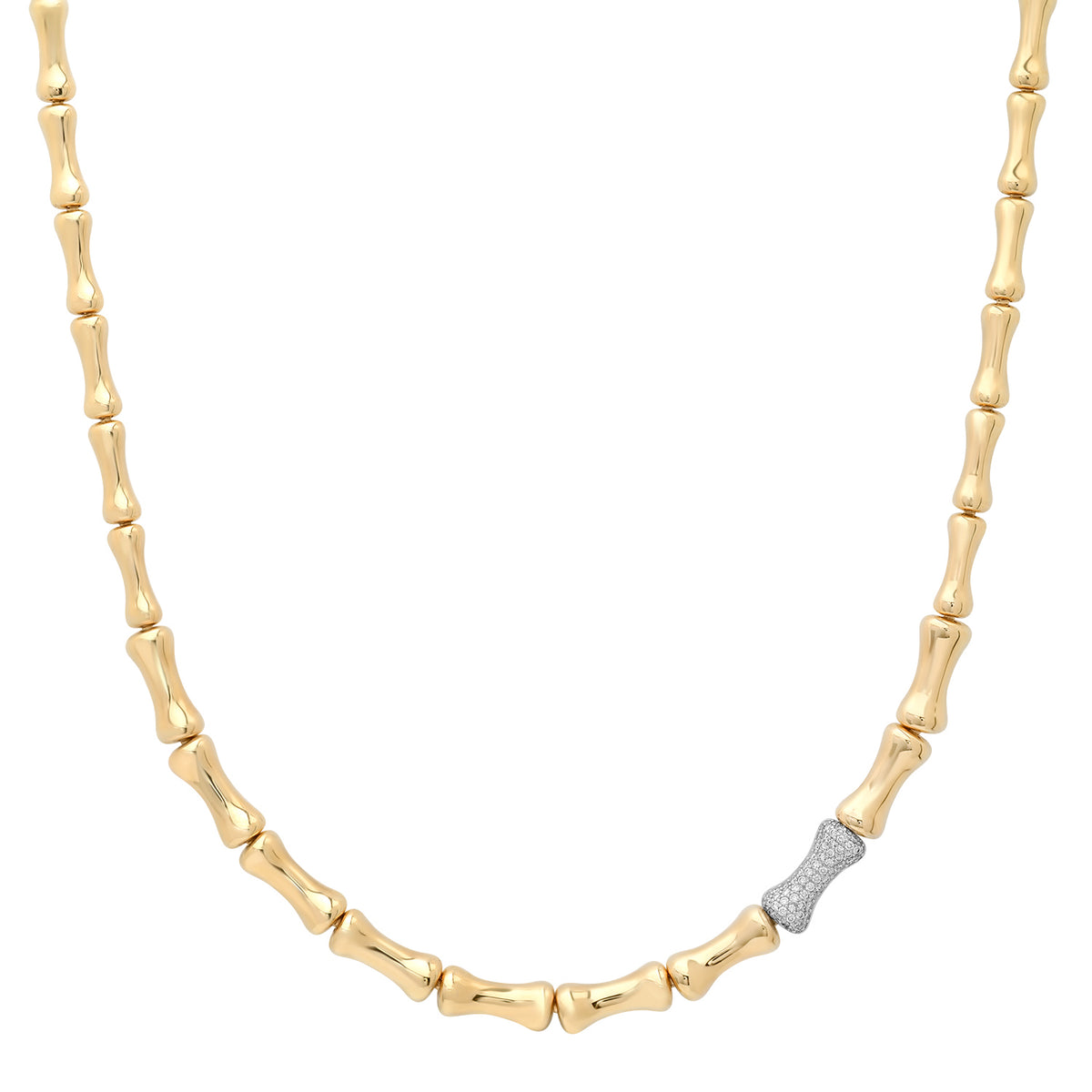 Bone Collar Gold Necklace with Diamond Fibula