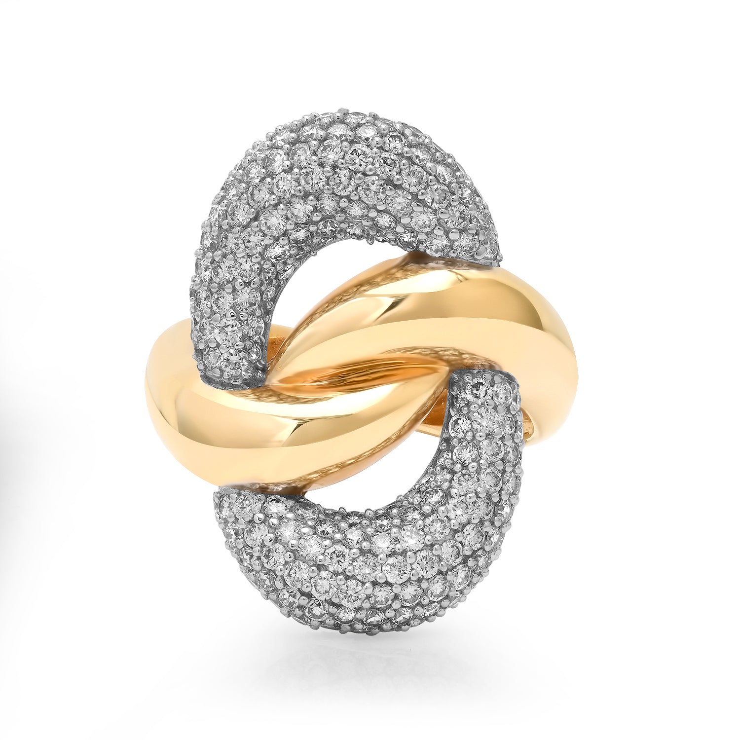 Twisted Diamond & Gold Statement Ring